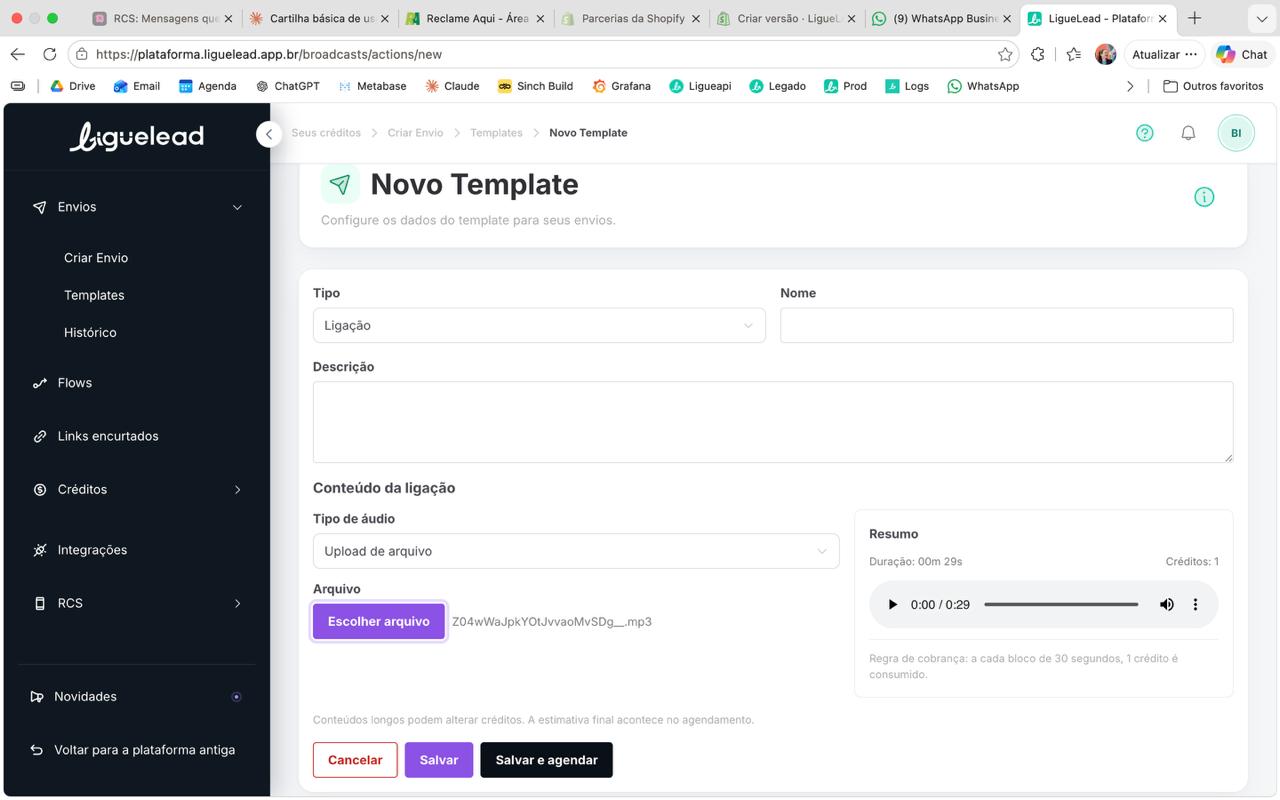 Fluxo Upload de arquivo com áudio carregado + Resumo
