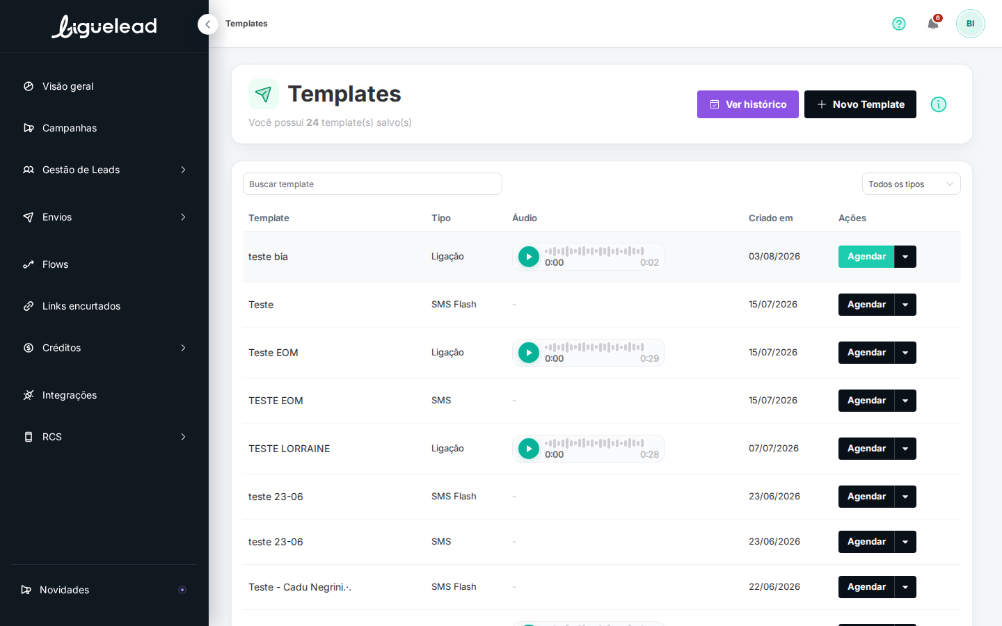 Item Templates no menu